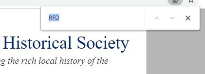 Control+F (the Find Command) presents a search box. Enter text to search for on a webpage.